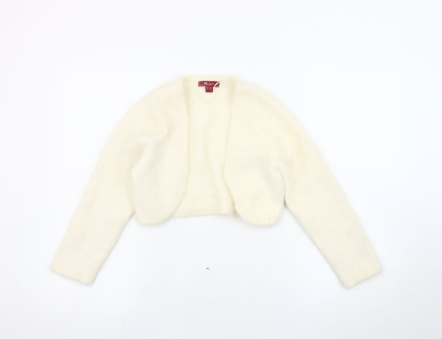 Monsoon Women Ivory Shrug Cardigan Size 8 Angora Knit