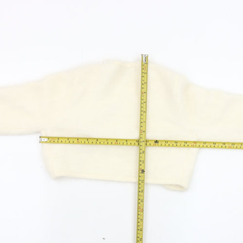 Monsoon Women Ivory Shrug Cardigan Size 8 Angora Knit