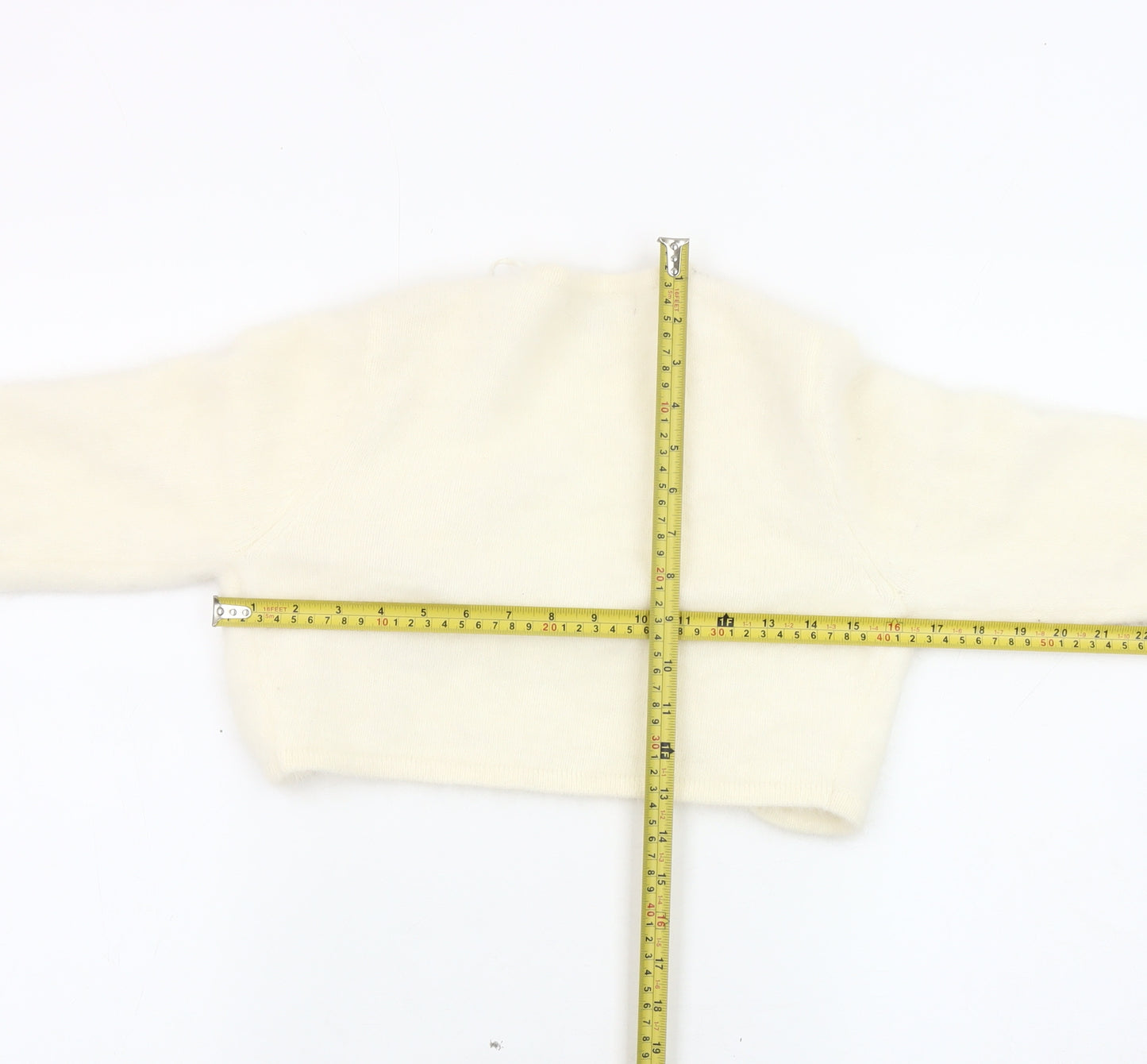 Monsoon Women Ivory Shrug Cardigan Size 8 Angora Knit