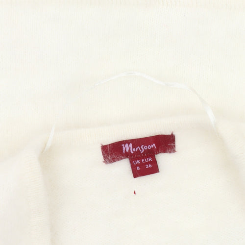 Monsoon Women Ivory Shrug Cardigan Size 8 Angora Knit