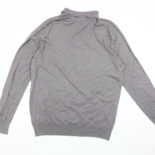 Brave Soul XL Men's Grey Collared Full Zip Jumper