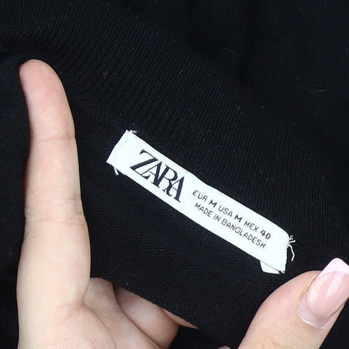Zara Women's Black Roll Neck Pullover Jumper Size 12