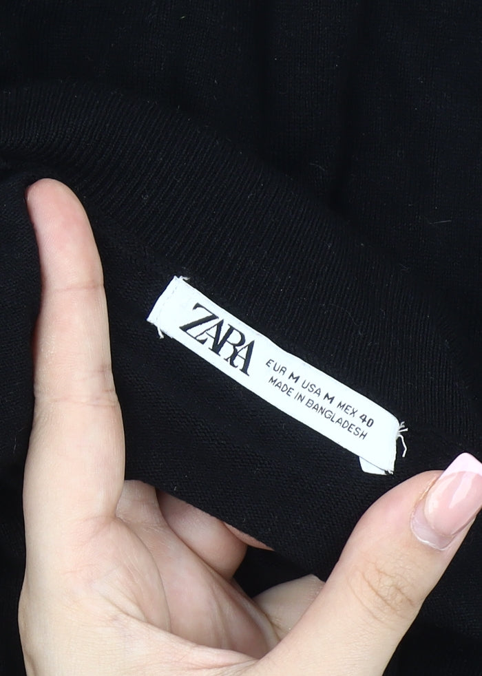 Zara Women's Black Roll Neck Pullover Jumper Size 12