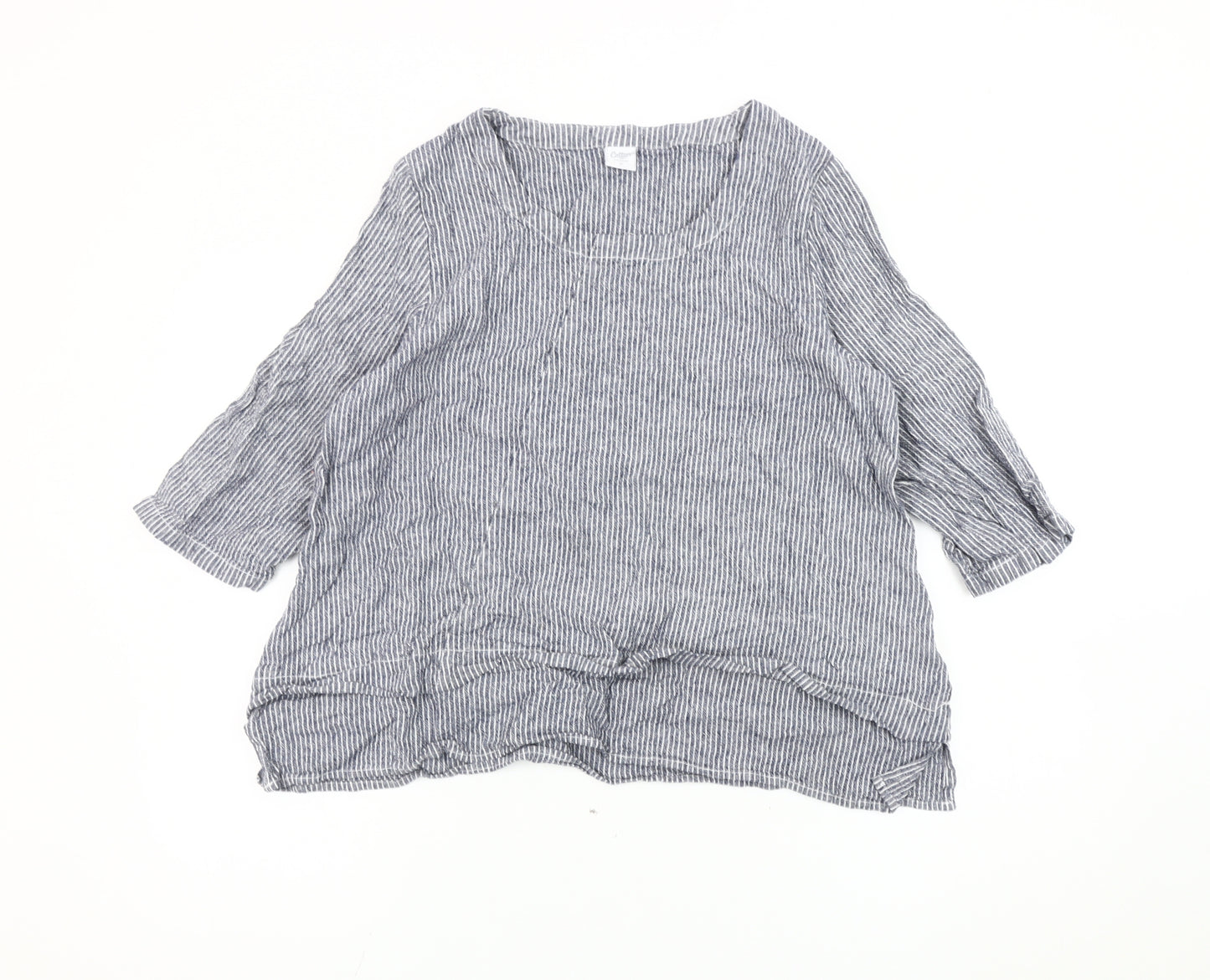 Cotton Traders Women's Blue Striped Blouse Size 16