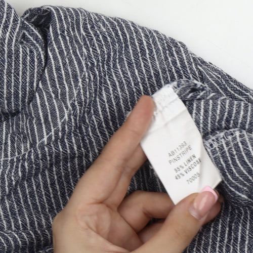 Cotton Traders Women's Blue Striped Blouse Size 16