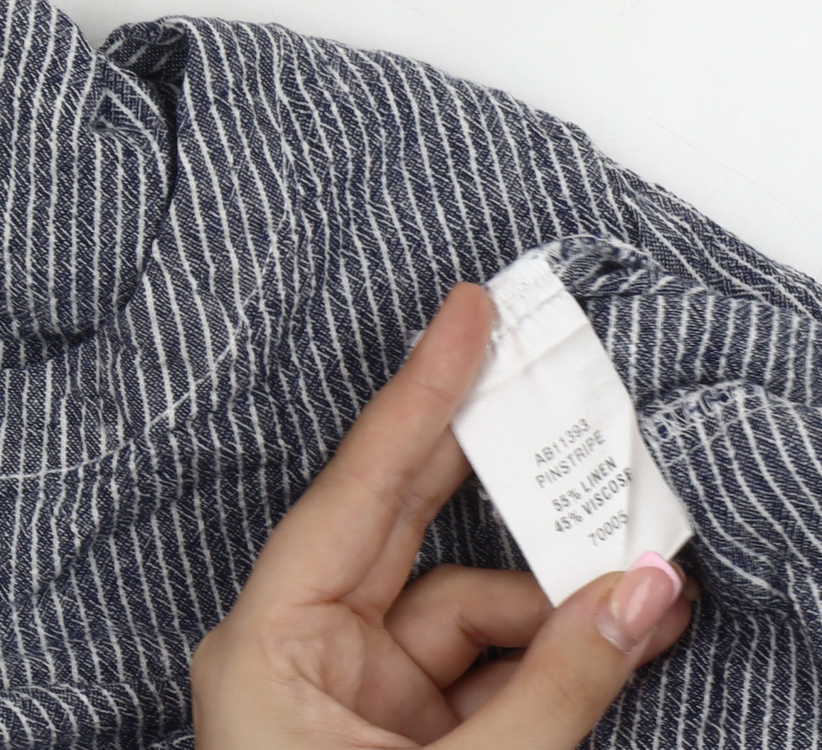 Cotton Traders Women's Blue Striped Blouse Size 16