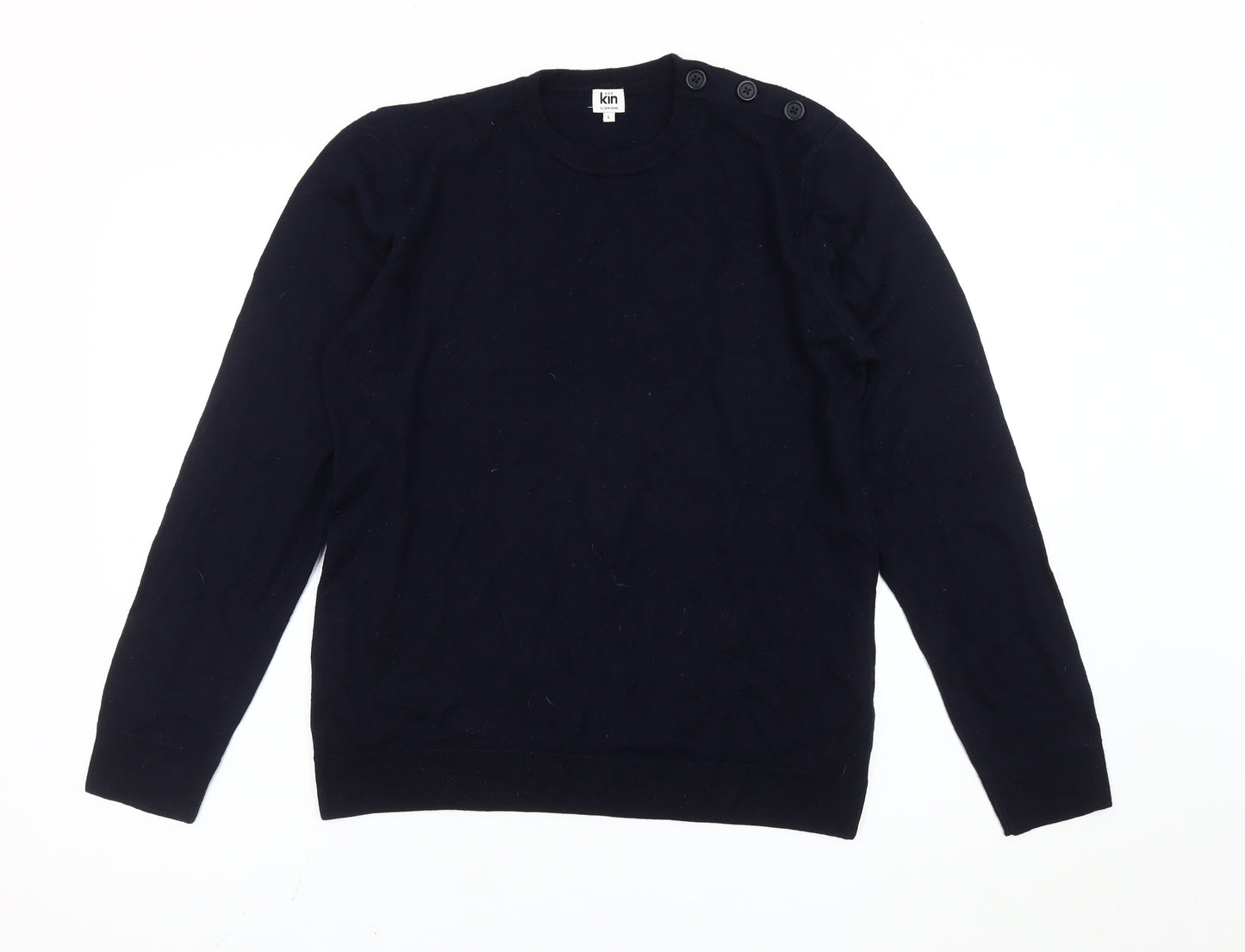 Kin by John Lewis Unisex Black Crew Neck Jumper L
