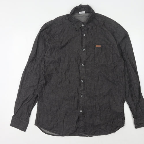 Lee Cooper Men's Black Long Sleeve Button-Up Shirt