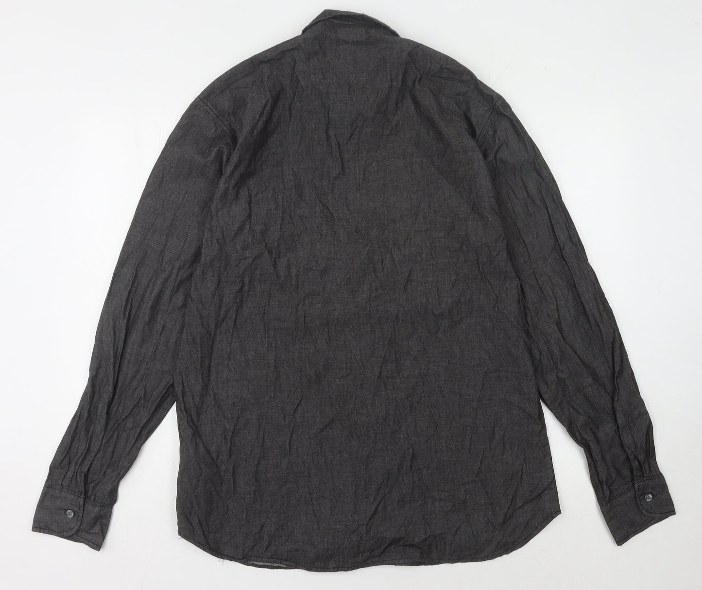 Lee Cooper Men's Black Long Sleeve Button-Up Shirt