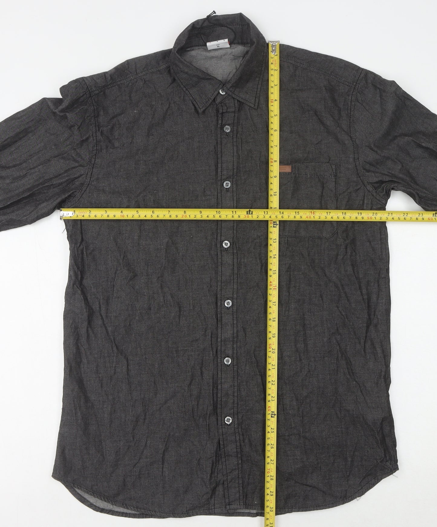 Lee Cooper Men's Black Long Sleeve Button-Up Shirt