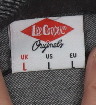 Lee Cooper Men's Black Long Sleeve Button-Up Shirt