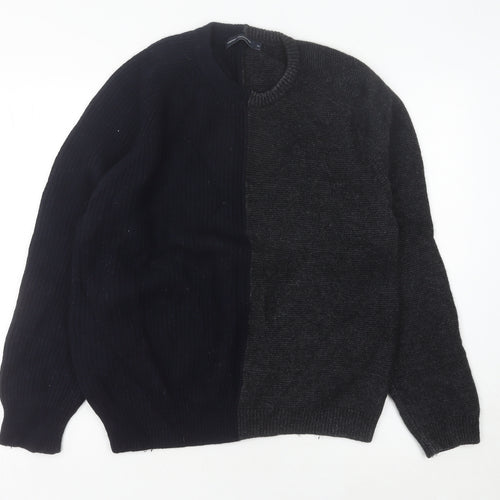 French Connection Men's Black Grey Pullover Jumper M