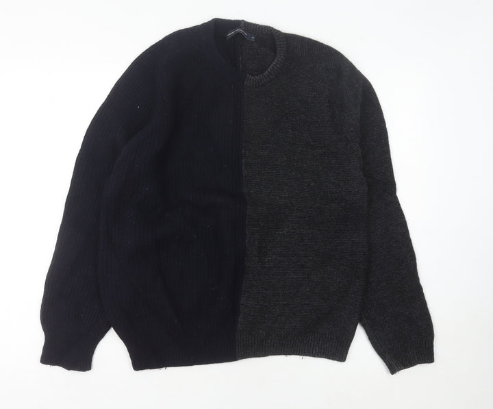 French Connection Men's Black Grey Pullover Jumper M