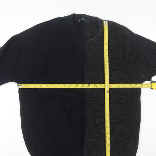French Connection Men's Black Grey Pullover Jumper M