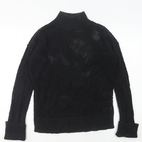 Next Black Open-Knit High Neck Jumper Size 10