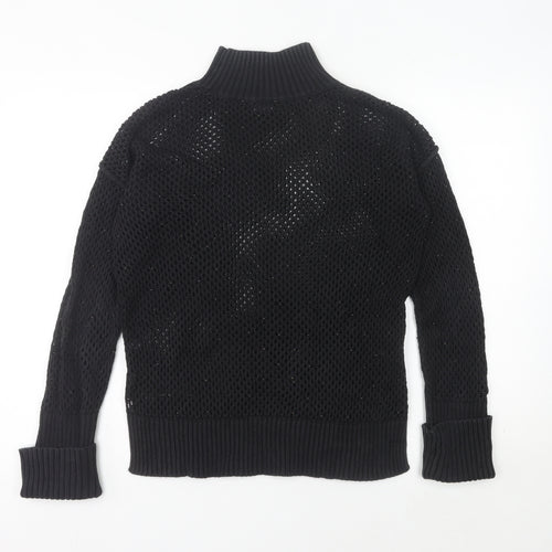 Next Black Open-Knit High Neck Jumper Size 10