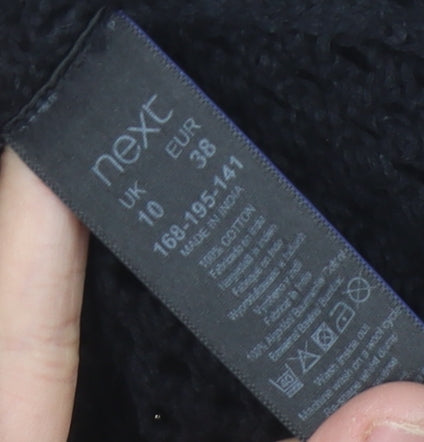 Next Black Open-Knit High Neck Jumper Size 10