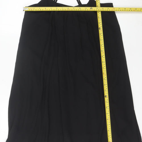 Debenhams Women's Black Slip Dress - Size 12
