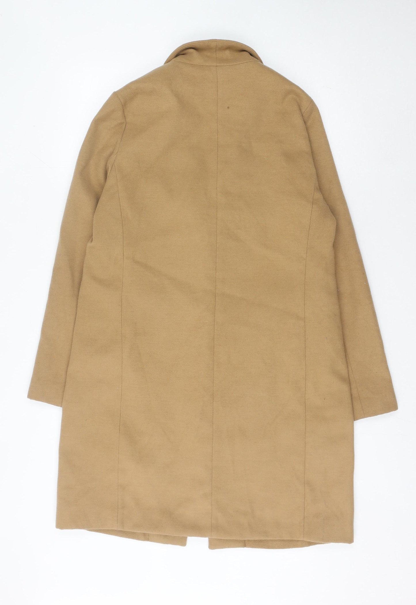 New Look Women's Beige Mid-Length Coat, Size 12, Classic Style