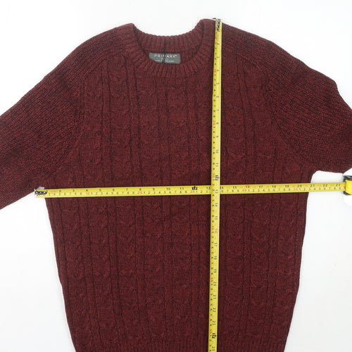 Primark Men’s Red Cable-Knit Pullover Jumper, Size S