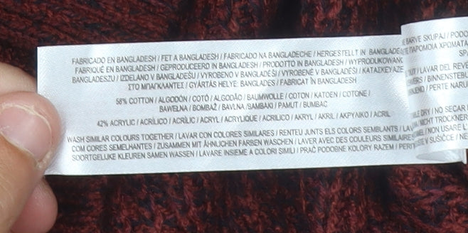 Primark Men’s Red Cable-Knit Pullover Jumper, Size S