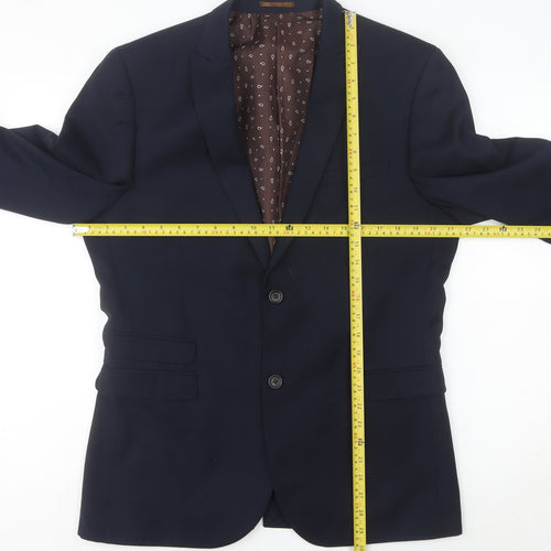 Next Men's Blue Blazer, 42 L, Notch Lapel Winter Formal