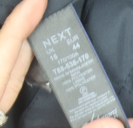 Next Women's Black Wool Pea Coat Size 16