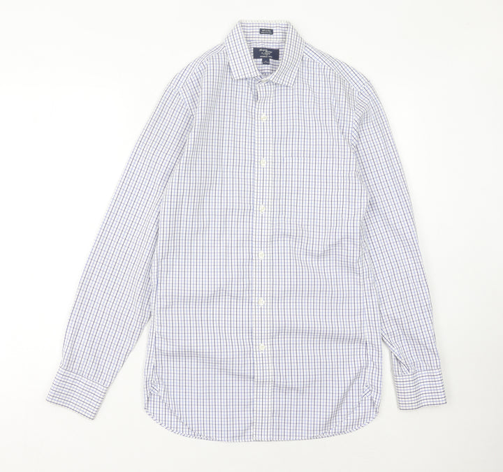 J.Crew Men's Blue Check Button-Up Shirt - XS