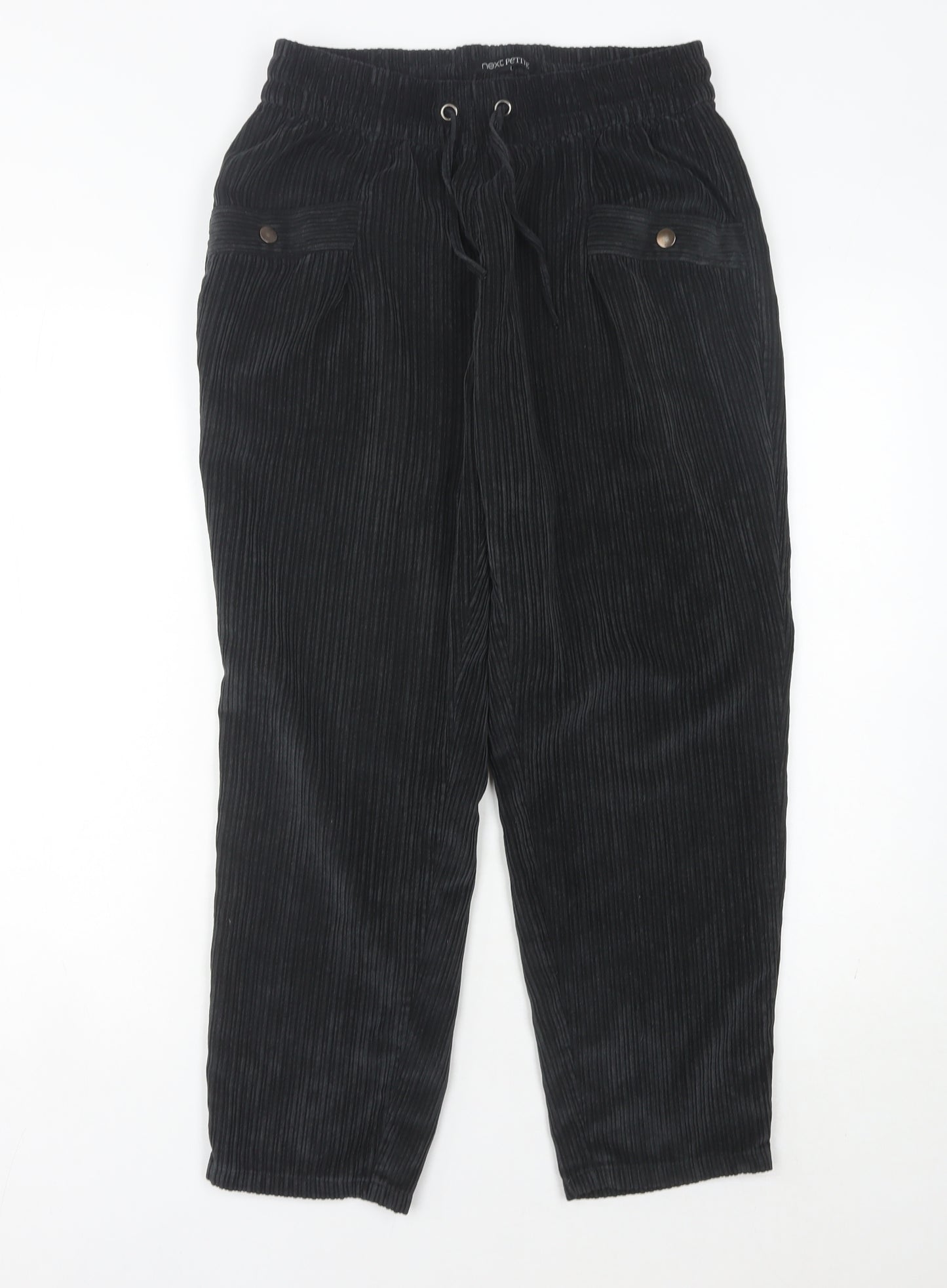 Next Women's Black Corduroy Trousers Size 12 Petite