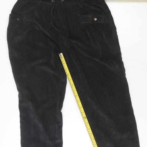 Next Women's Black Corduroy Trousers Size 12 Petite