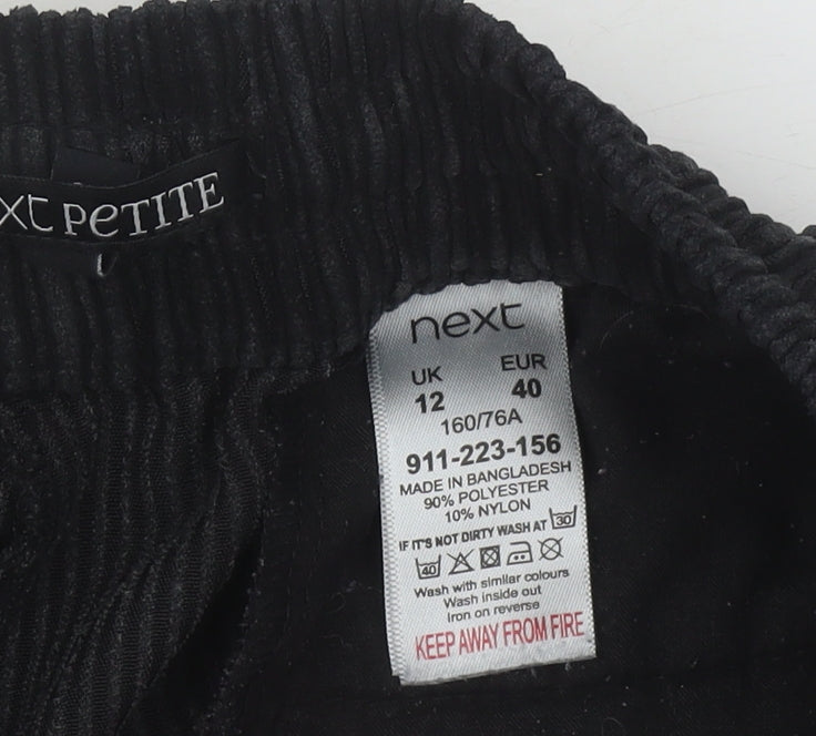 Next Women's Black Corduroy Trousers Size 12 Petite