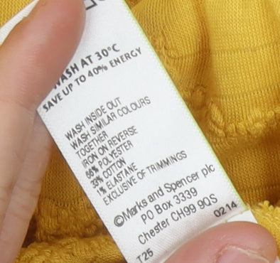 Marks and Spencer Women's Yellow Crochet T-Shirt
