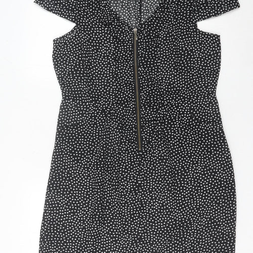Marks and Spencer Women's Black Polka Dot Sheath Dress 14