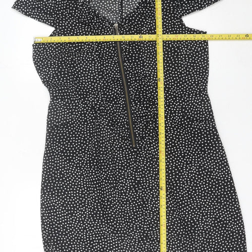 Marks and Spencer Women's Black Polka Dot Sheath Dress 14