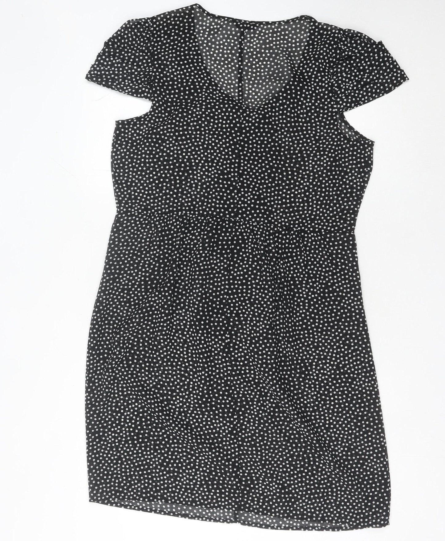 Marks and Spencer Women's Black Polka Dot Sheath Dress 14
