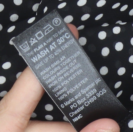 Marks and Spencer Women's Black Polka Dot Sheath Dress 14