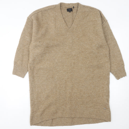Superdry Women's Beige V-Neck Knit Dress Size 14