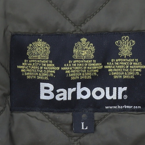 Barbour Men's Green Quilted Jacket, Size L, Casual Style