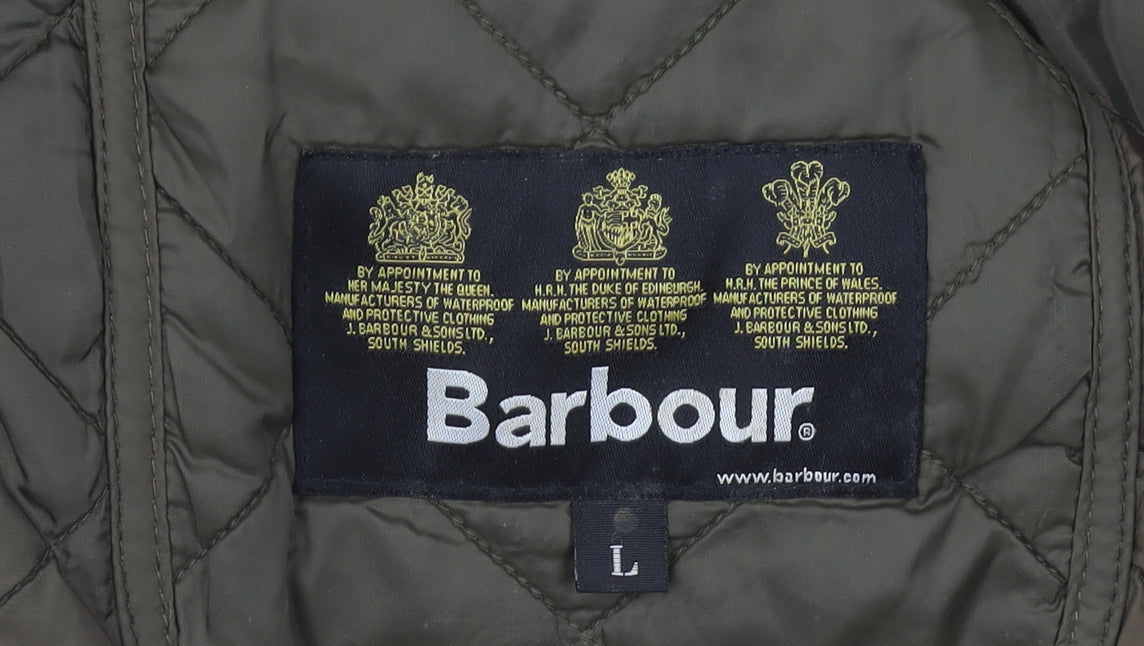 Barbour Men's Green Quilted Jacket, Size L, Casual Style