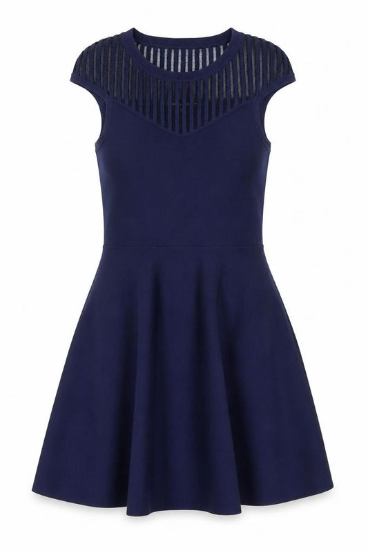 Front view of French Connection Women's Blue A-Line Dress 12