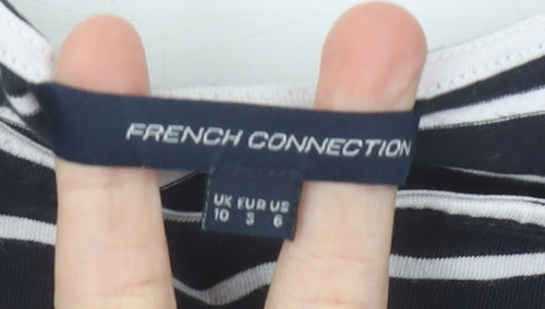 French Connection Women's Black Striped Shift Dress