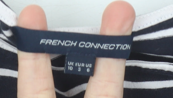 French Connection Women's Black Striped Shift Dress