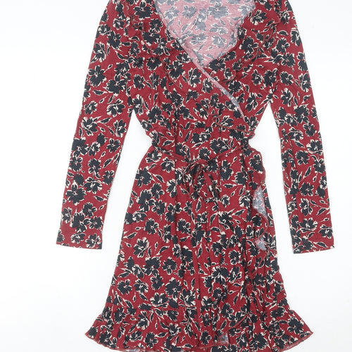 French Connection Women's Red Wrap Dress Size 6