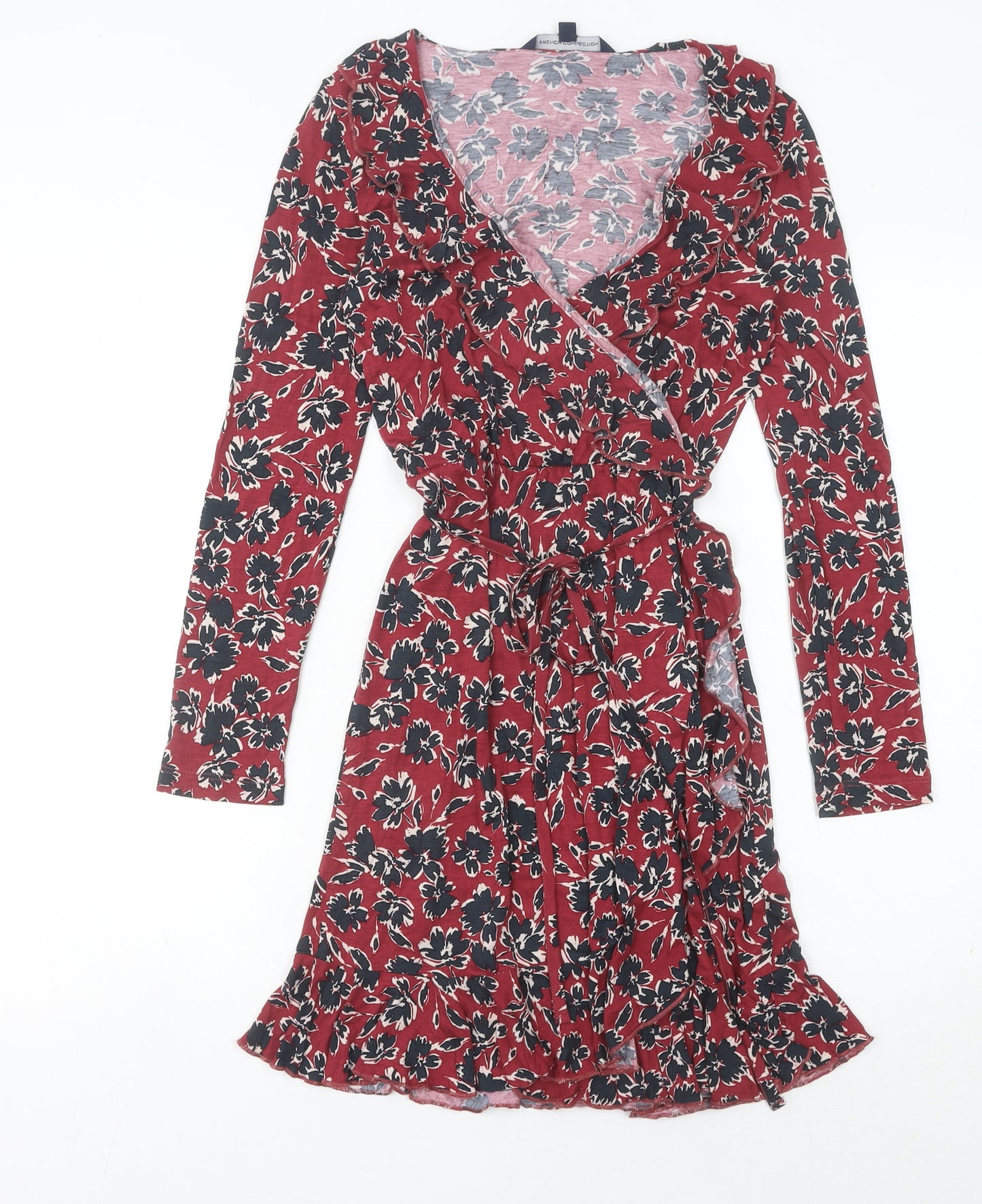 French Connection Women's Red Wrap Dress Size 6