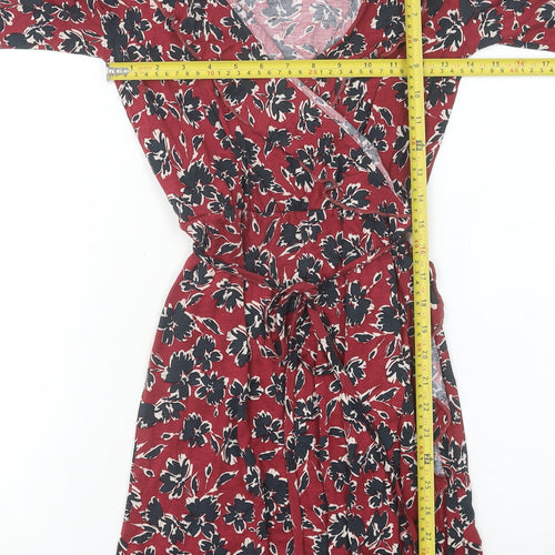 French Connection Women's Red Wrap Dress Size 6