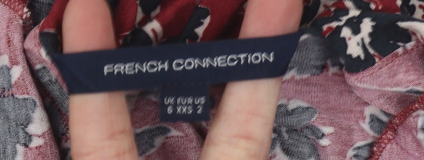 French Connection Women's Red Wrap Dress Size 6