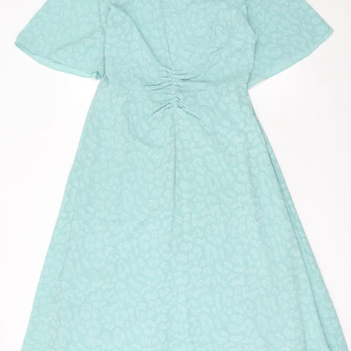 Marks and Spencer Green Ruched Dress, Size 14