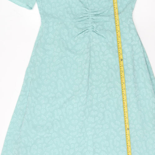 Marks and Spencer Green Ruched Dress, Size 14