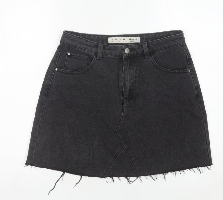 Denim Co Women's Black A-Line Denim Skirt, Size 12