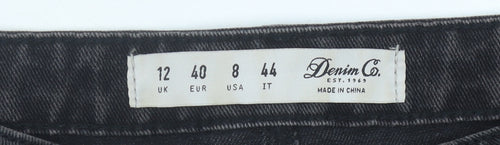 Denim Co Women's Black A-Line Denim Skirt, Size 12
